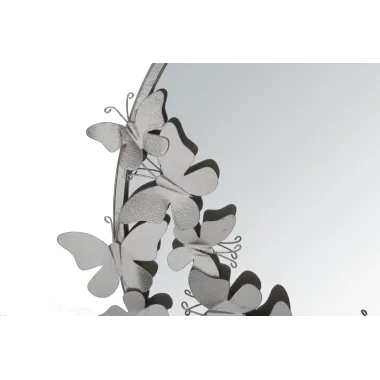 LUSTRO FARFALLE Okrągłe Srebrne 74x4x75 cm